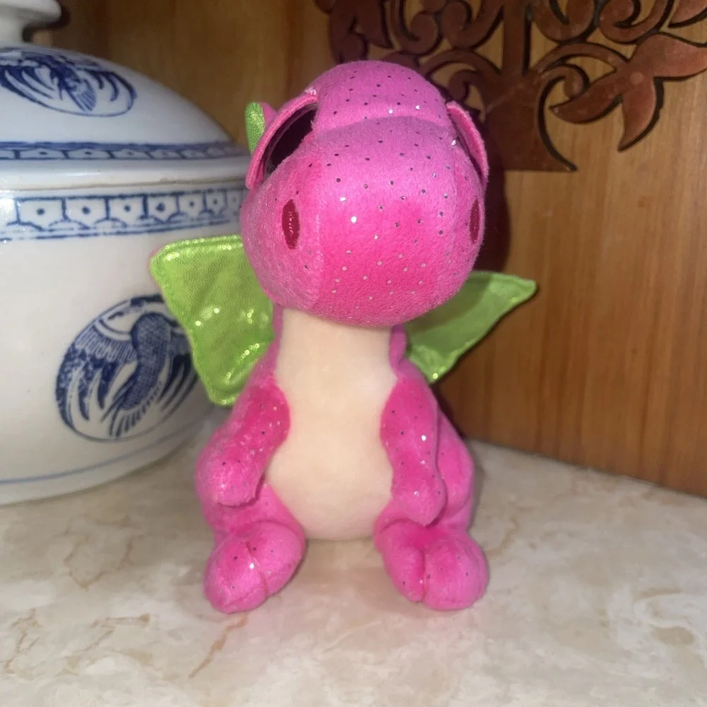 2016 Ty Darla Dragon Sparkle Eyes Foil Wings Neon Pink & Green‎ 6